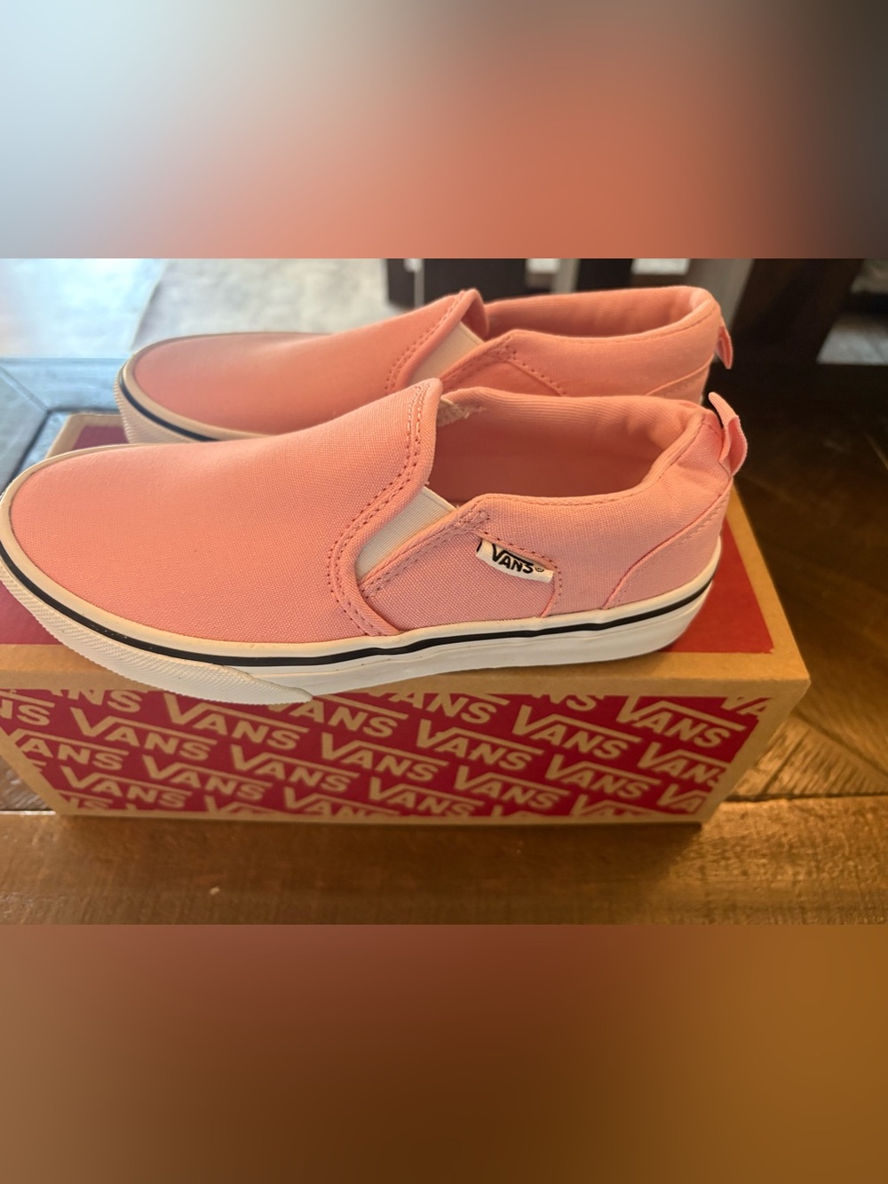 Comfortable Vans Kids Classic Slip-On Sneakers in Pink back to school essential
